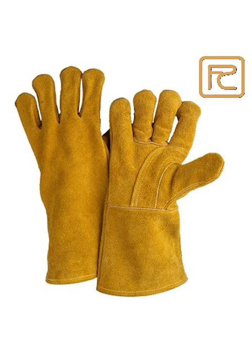 FE18FDFG-REINFORCED YELLOW COW SPLIT WELDING GLOVES