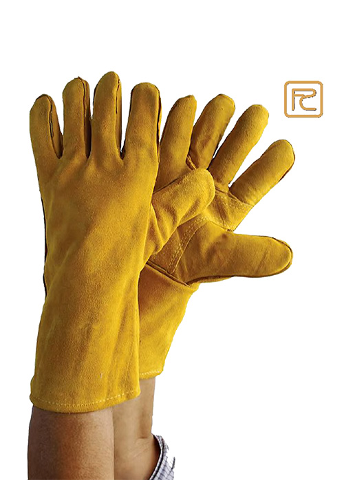 FE18FDFG-REINFORCED YELLOW COW SPLIT WELDING GLOVES