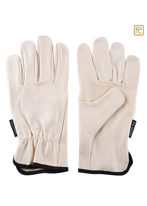 BEIGE GRAIN LEATHER DRIVER GLOVES