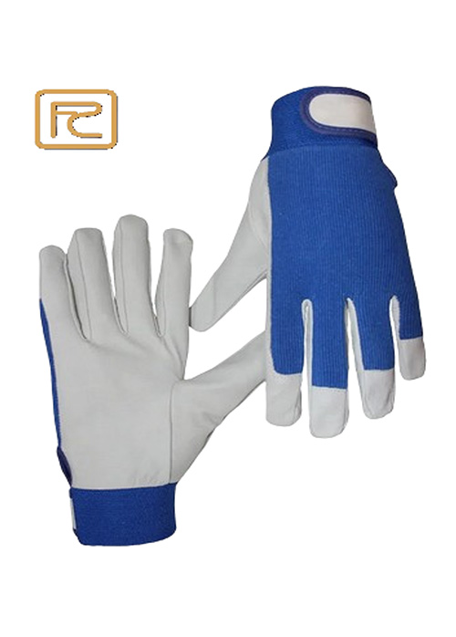 NATURAL GRAIN LEATHER GLOVE IN MECHANICAL STYLE