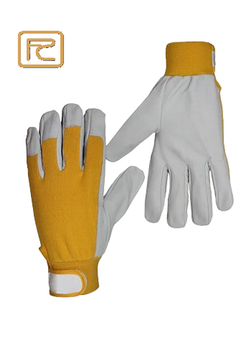 NATURAL GRAIN LEATHER GLOVE IN MECHANICAL STYLE