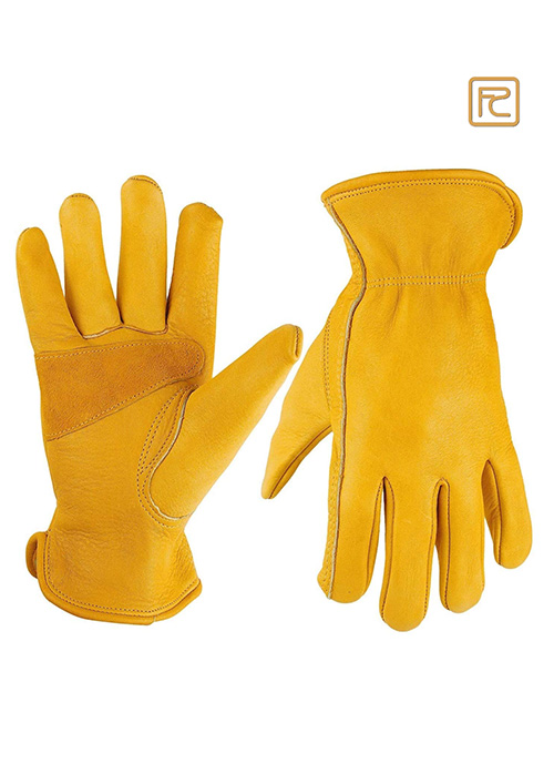 PATCH PALM YELLOW LEATHER DRIVER GLOVES