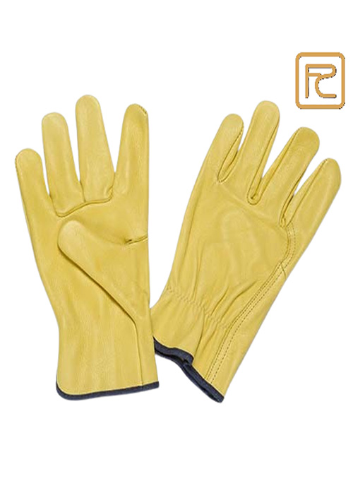 YELLOW GRAIN LEATHER DRIVER GLOVES